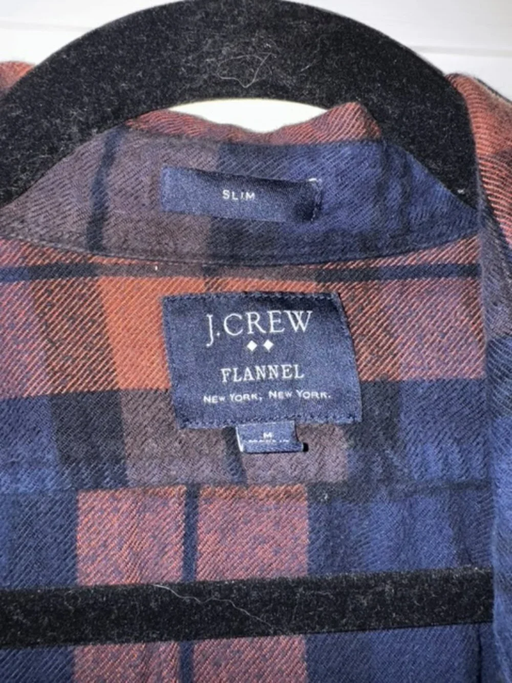 J Crew Men's Button Down Flannal Shirt Size M Medium - Picture 2 of 2
